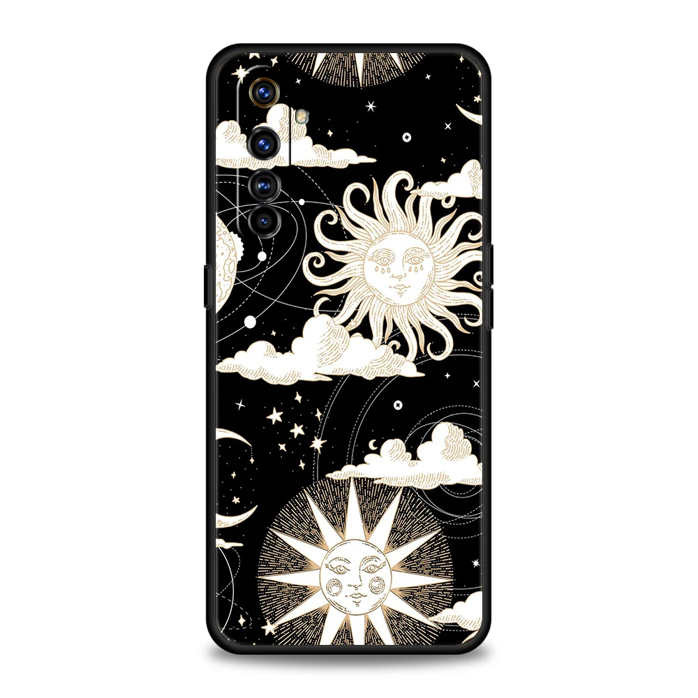 Funny Sun Moon Face Phone Case for Oppo A17 A12 A57 A74 A16 Find X5 X6 A52 A53 A54 A15 Reno 6 Z 7 Pro A9 2020 5G Silicone Shell