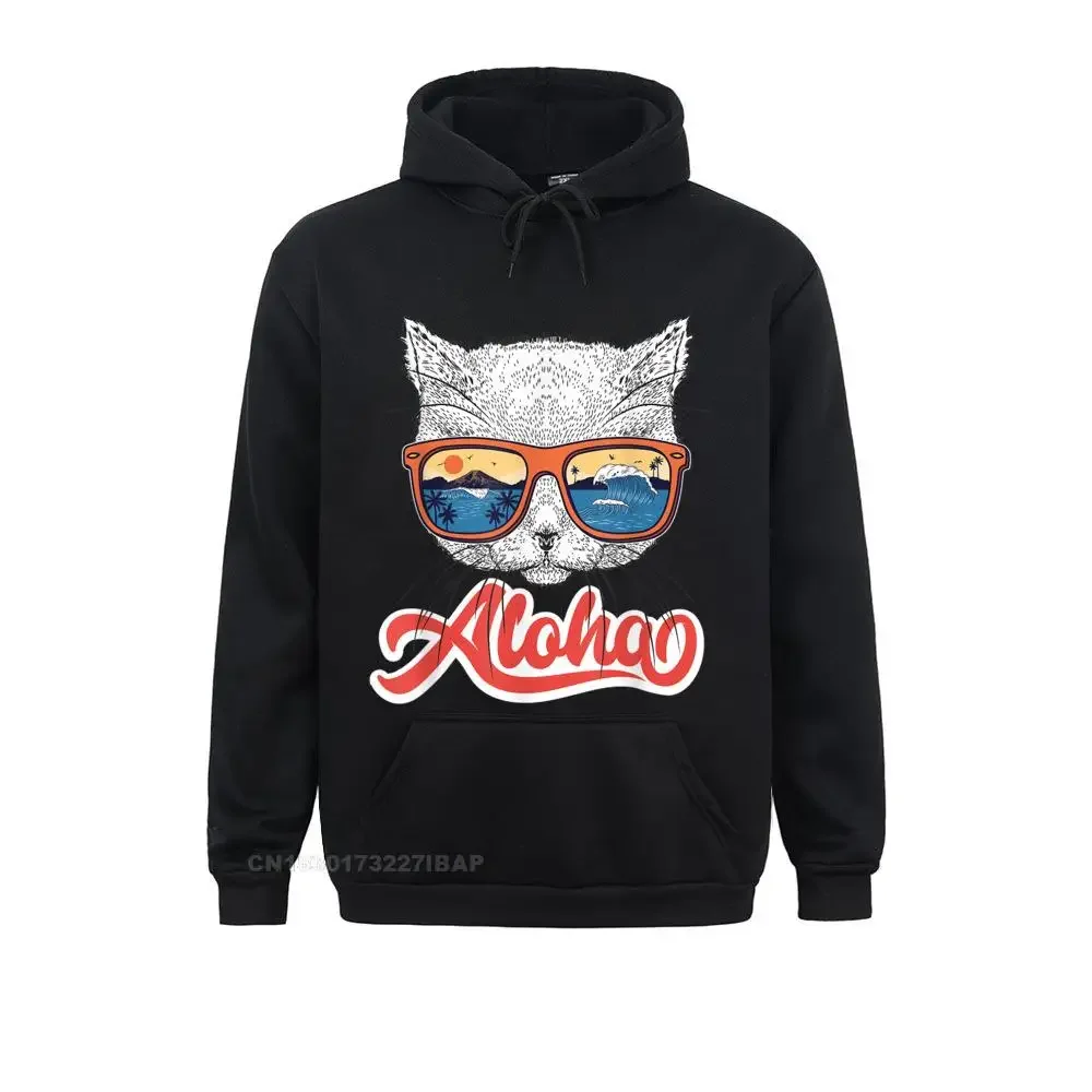 

Aloha Hawaiian Cat Sunglasses Funny Cute Kitten Women Hoodie comfortable Sweatshirts Company Women's Hoodies Hip hop Clothes