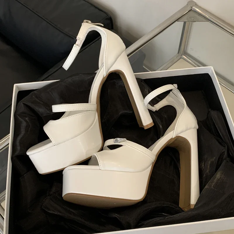 Eilyken نمط جديد الجوف خارج المفتوحة تو الصنادل النساء منصة ساحة عالية الكعب أحذية موضة سستة مأدبة حفلة الصيف مضخات #3