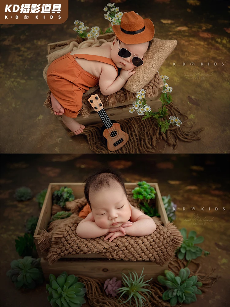 Photography props Dragon Babys newborn babys full moon photo. Babys Western Cowboy Studio costume  아기 코스프레