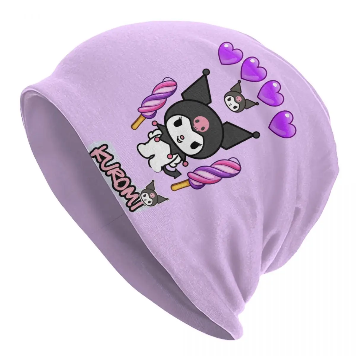 Custom Kuromi Cartoon Anime Beanie Cap Unisex Winter Warm Bonnet Femme Knitting Hats Cool Outdoor Skullies Beanies Caps