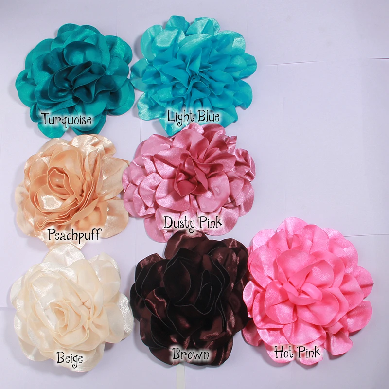 19CM Super Big Flower Popular In Europe Handmade Satin Flower Artificial Flowers for Wedding Bride Decoration