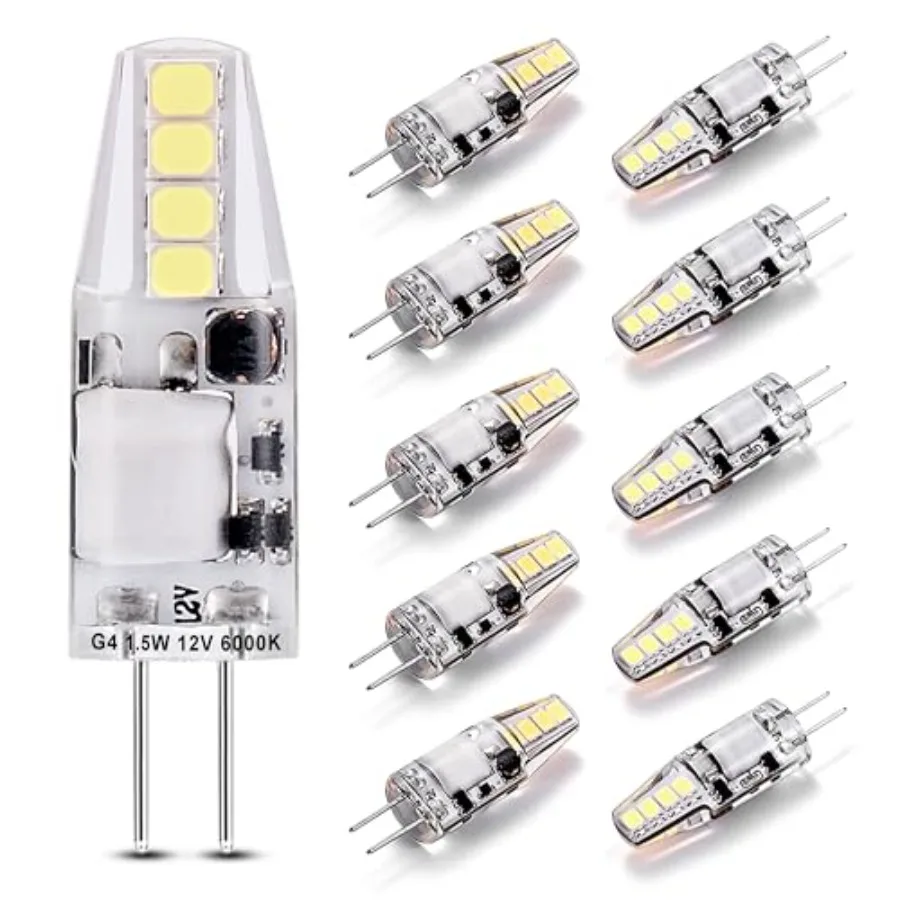 RV Ceiling Recessed Puck Led Lights Interior 12v Replacement Bulbs,,JC Bi-Pin 1.5W T3 10W-20W Equiv for Landscape Camper Traile