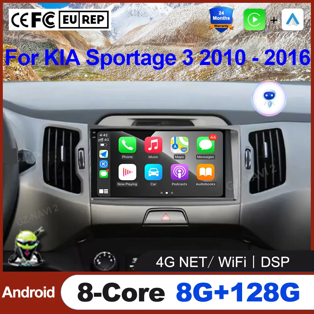 

Wireless Carplay Car Radio Multimedia player GPS For KIA Sportage 3 2010 - 2016 Android System 4G LTE DSP Wired Auto Tools Fan