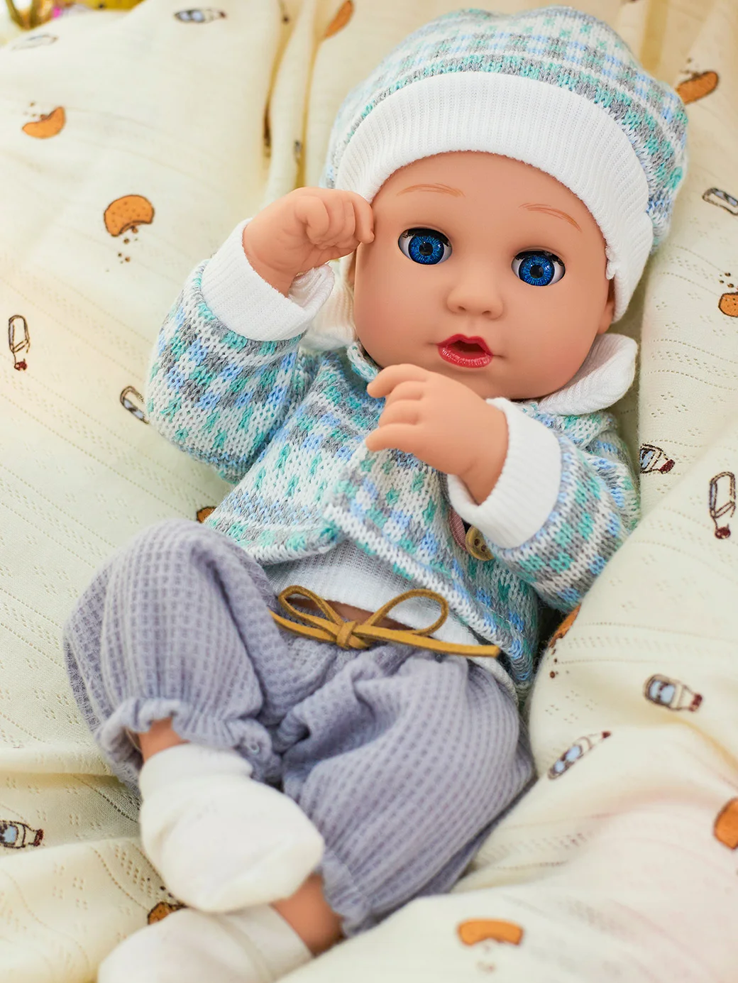 

13inch Realistic Reborn Dolls Cute Soft Body Blink Doll Real Life Baby Dolls With Accessories For 3+ Year Old Girls Gifts