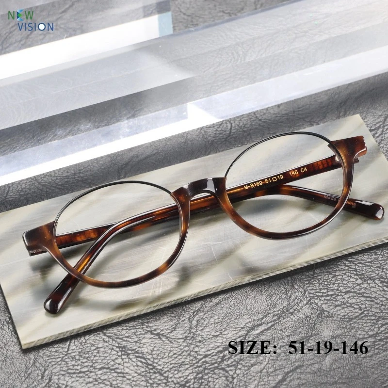 

Новые мужские деловые очки для бровей в стиле ретро, высококачественные овальные ацетатные женские классические модные оправы для очков для близорукости с защитой от синего света