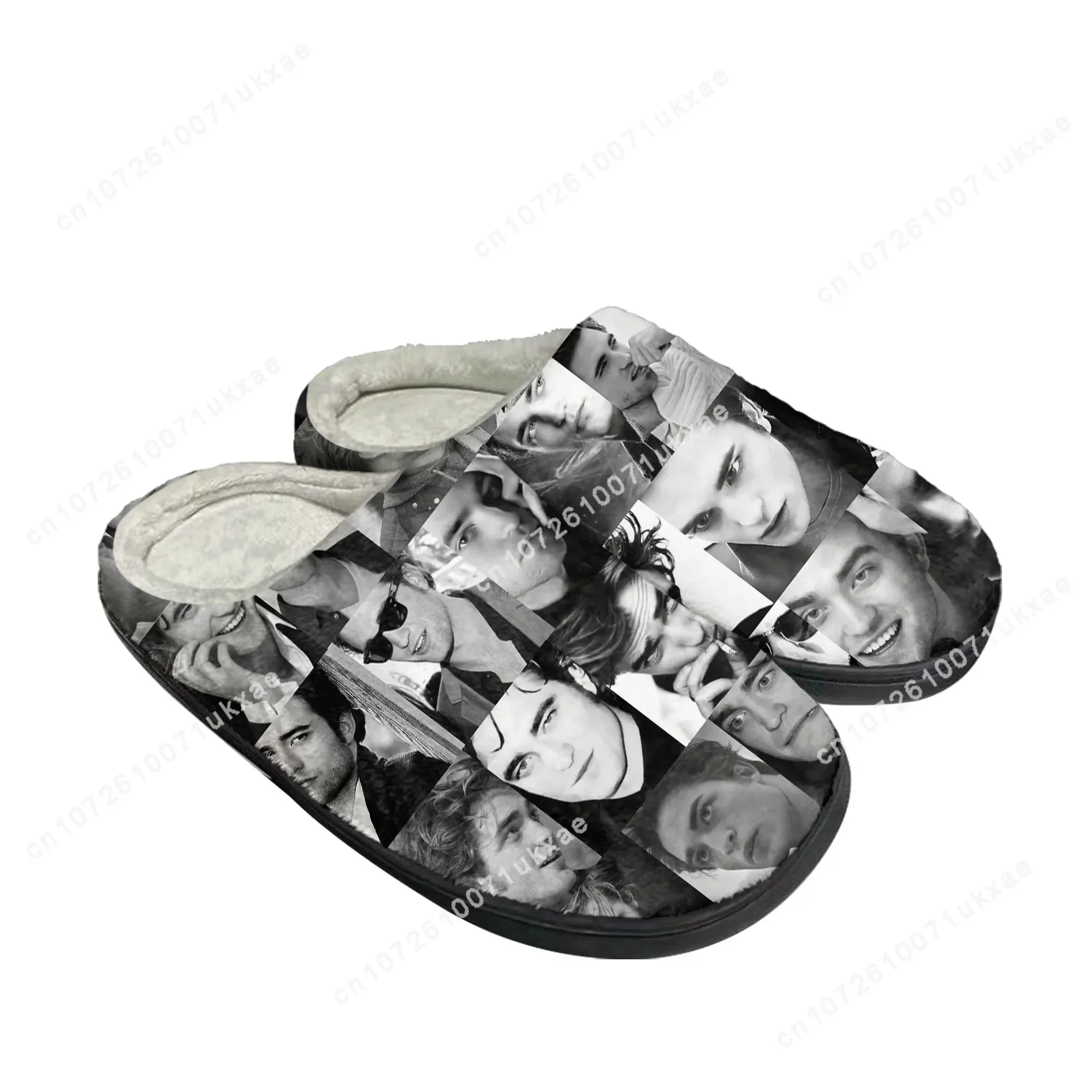 Robert Pattinson Home Cotton Slippers pour hommes et femmes, peluche, chambre à coucher, décontracté, garder au chaud, chaussures thermiques d'intérieur, chaussure personnalisée