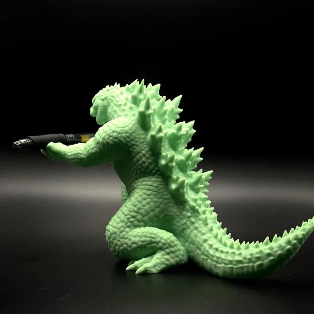 Kreatywny pojemnik na długopisy w kształcie dinozaura, potwora, drukowany w 3D, figurka kaiju, gigantyczna jaszczurka, ozdobny stojak na ołówki na biurko, artykuły biurowe, prezent. — zdjęcie produktu 6