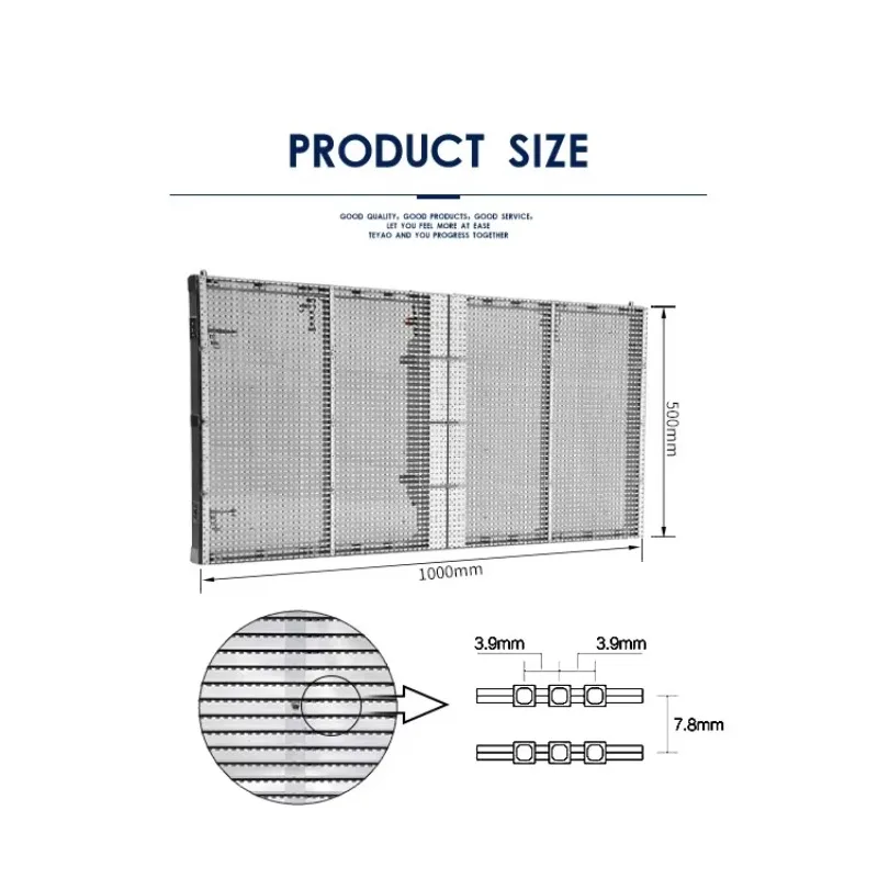 TY تصميم جديد لافتات رقمية نافذة خلفية للسيارة نافذة خلفية شفافة LED شاشة LED شفافة #4