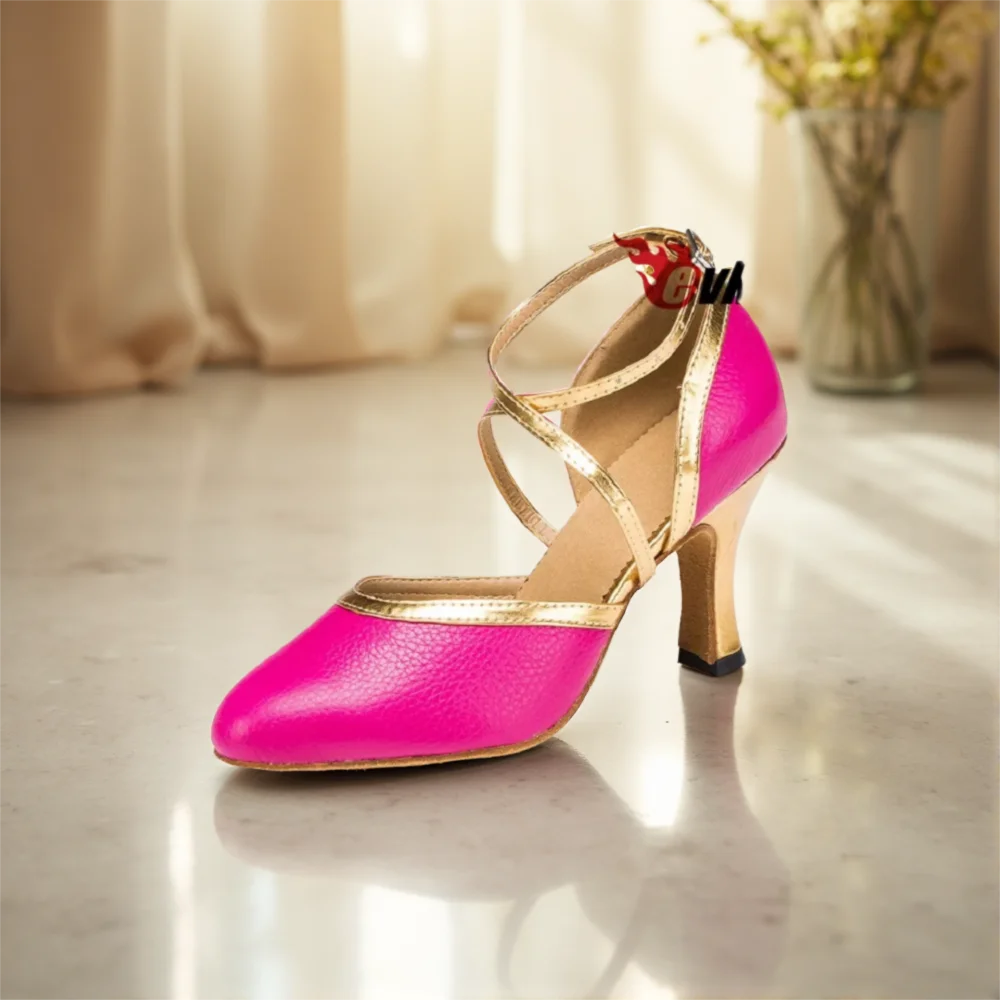 أحذية رقص لاتينية وردية مخصصة  - مراجعة Women Shoes Size 4 In Cm وسعره