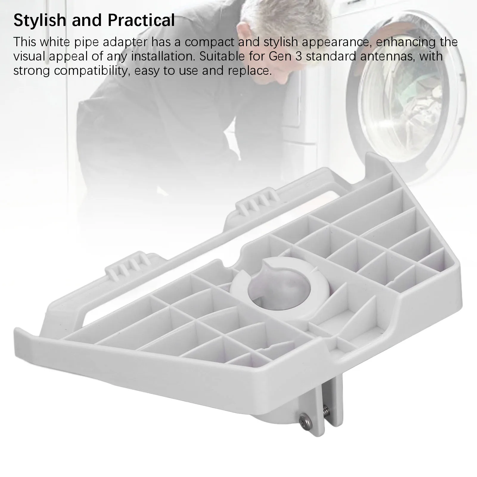 Standard Pipe Adapter for Gen 3 Antenna Roof Mount Plate 360 Degree Rotation Pole Mounting Kit White