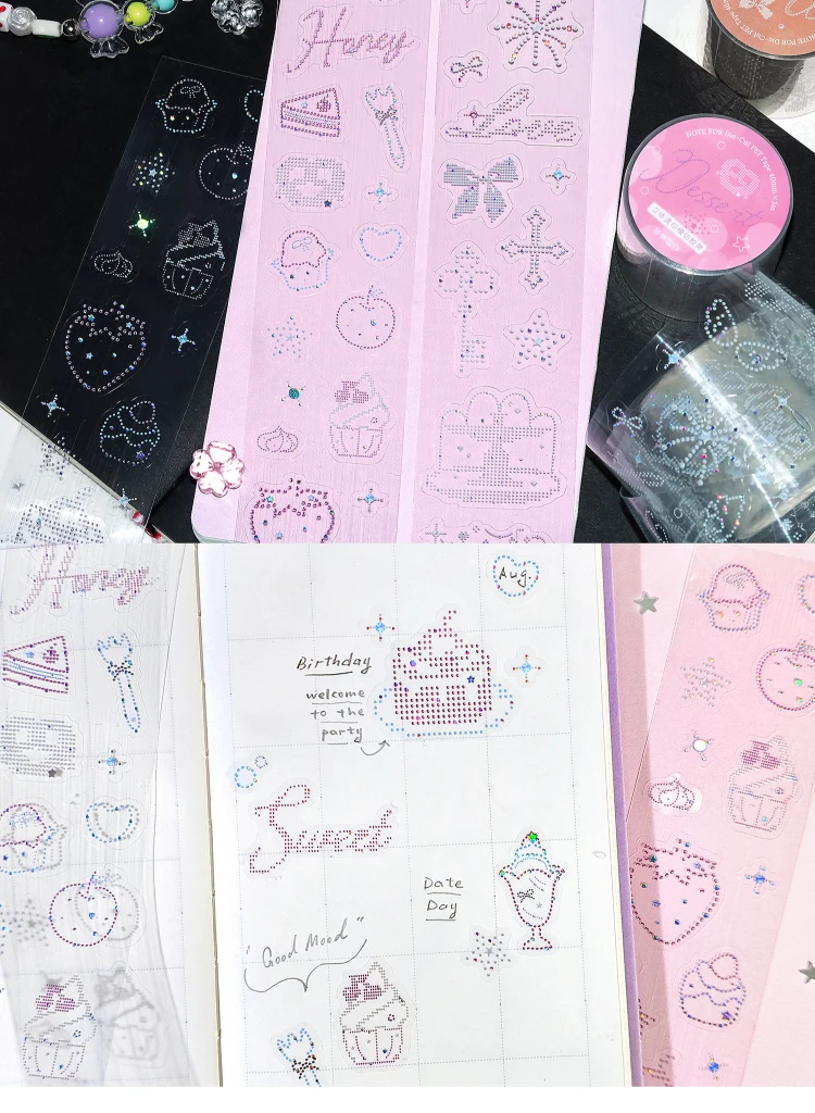 40mm * 3m Diamond Declaration Series Kawaii 3D Heißpräge-Stanzband DIY Tagebuch Scrapbook Ästhetische Schreibwaren – Detail 12