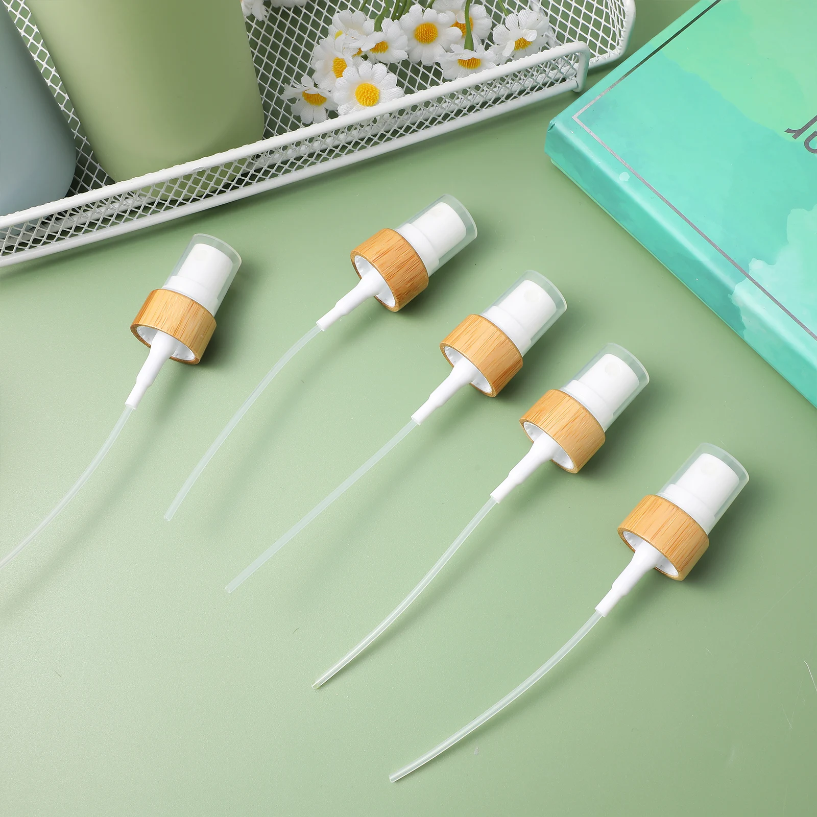 

5Pcs Fine Mist Spray Heads for Cosmetics Bottles Leakproof Pump Tops Replacement for Essential Oil Perfume Spray Nozzle Caps