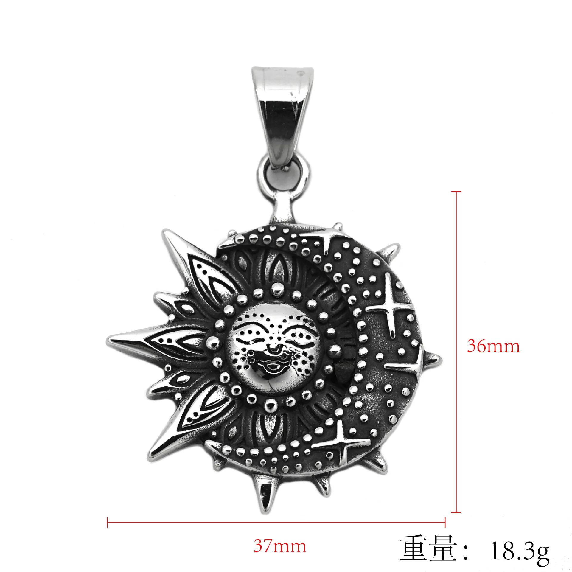

Besiko Hip-Hop Vintage Norse Viking Sun Datura Flower Pendant Stainless Steel Necklace For Men Punk Biker Sweater Chain Jewelry