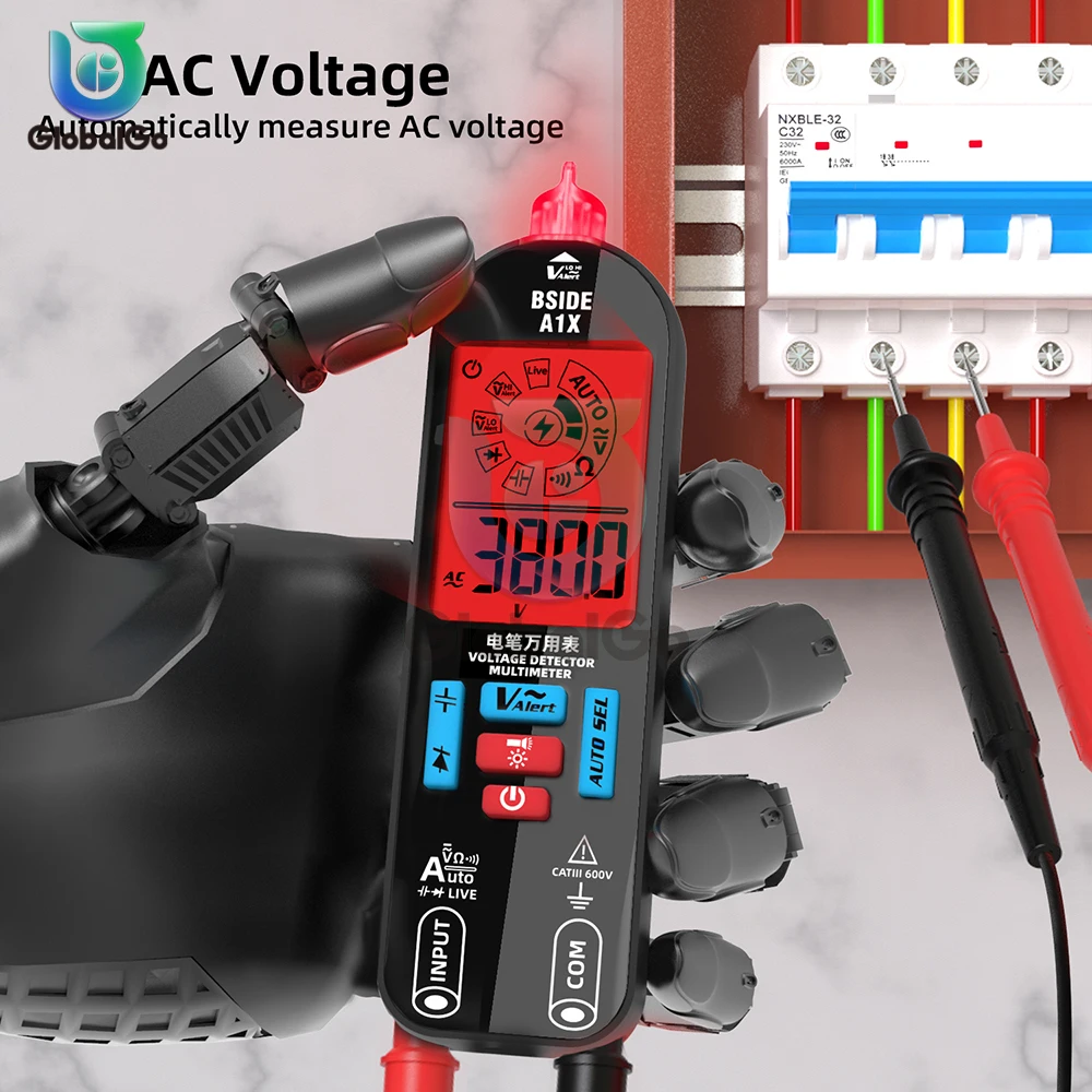 BSIDE A1X Bezstykowe Inteligentny Cyfrowy Multimetr Akumulator Elektroniczny Tester DC AC Napięcie AC Pojemność Diody Tester