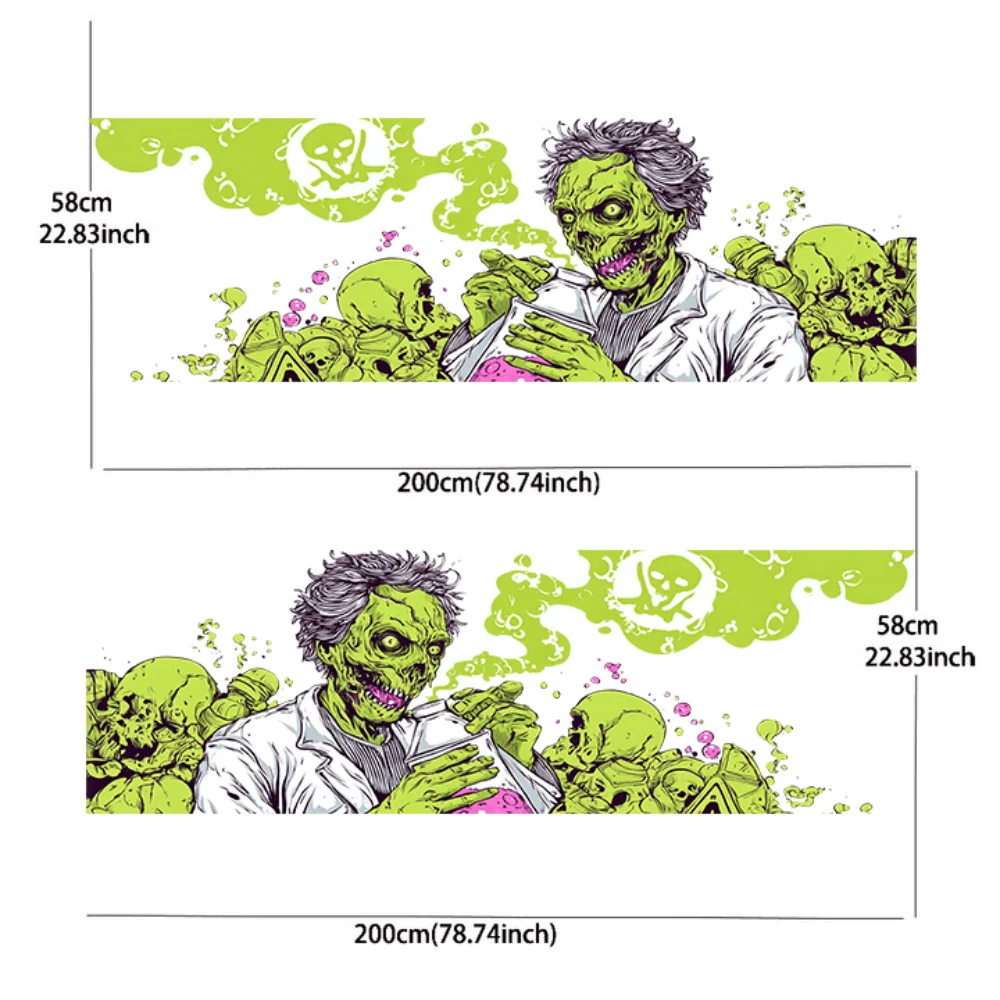 2Pcs Cartoon Monster Poisoner Sticker Full Body Decoration Cover Scratch Protection Car Sticker Waterproof Car Vinyl Wraps