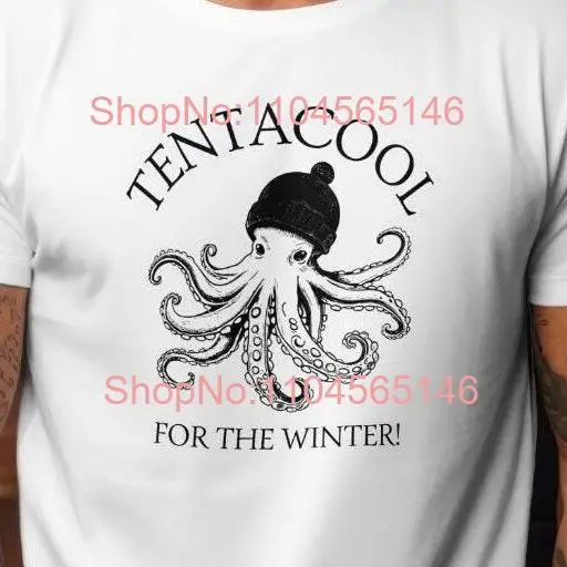 

Tentacool Cotton Crew T Shirt Fun Octopus for Winter Funny Idea Casual Wear Ocean Lover Apparel Unique