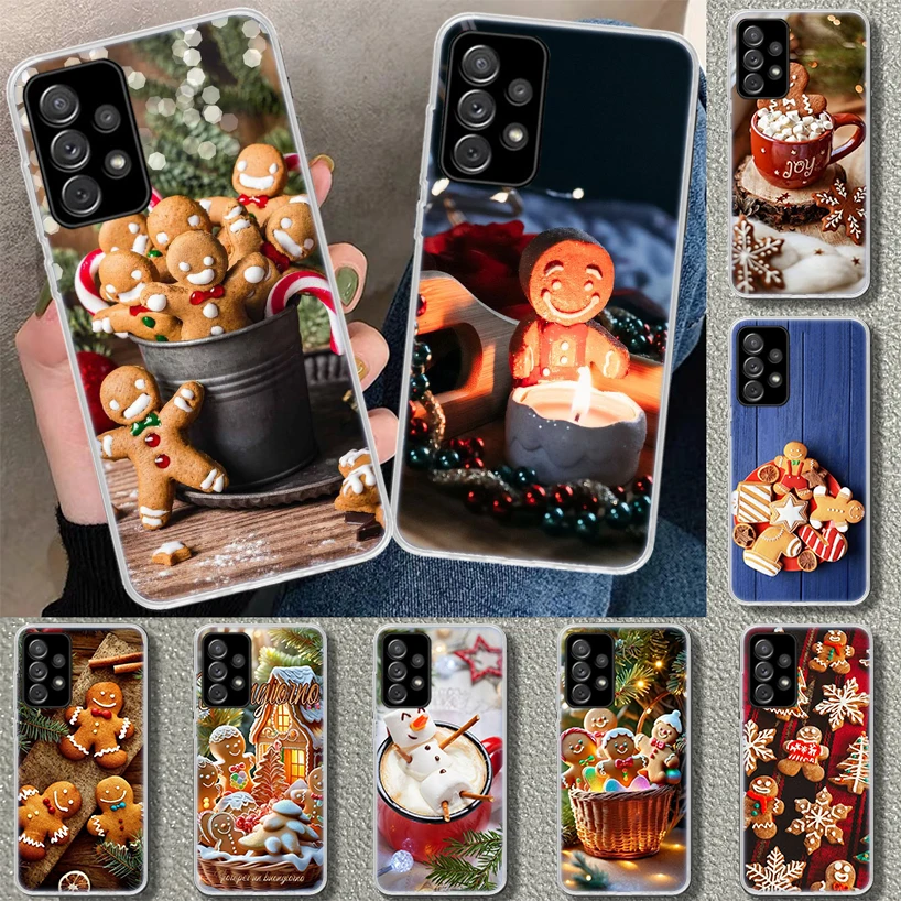 Cute Cookie Man Phone Case Cover for Samsung Galaxy A51 A71 A50 A70 A41 A31 A21S A40 A30S A20E A10 A11 A01 A6 A7 A8 A9 Coque