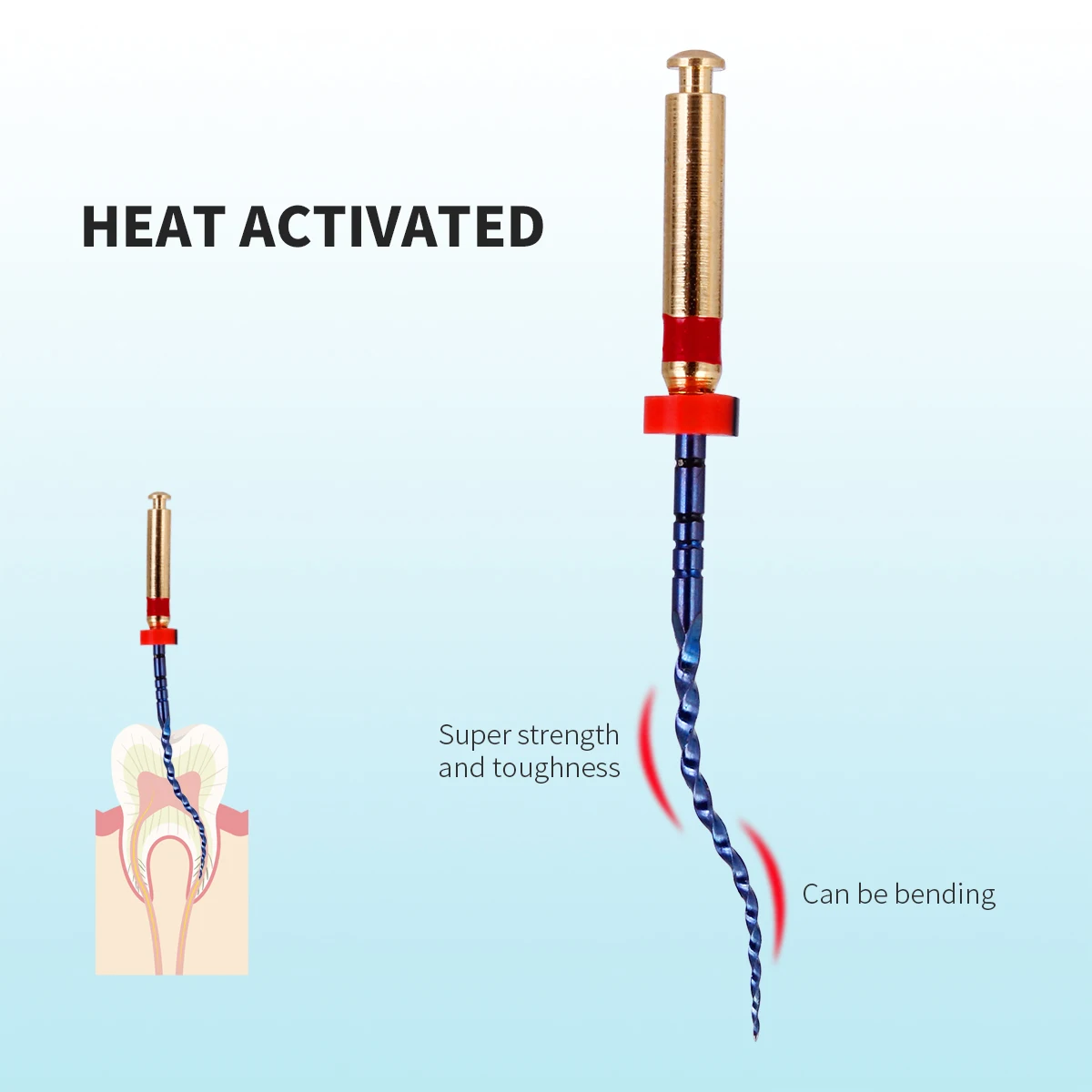 Azdent 6 pz/pacco 25mm SX lime dentali canale radicolare utilizzare lime endodontiche rotanti attivate dal calore File rotanti strumenti per odontoiatria