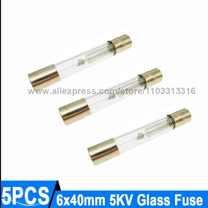 5KV Microwave High-Voltage 6*40mm Glass Fuse Holder with Wire 0.6A 0.65A 0.7A 0.75A 0.8A 0.85A 0.9A Glass Fuse Kit Components