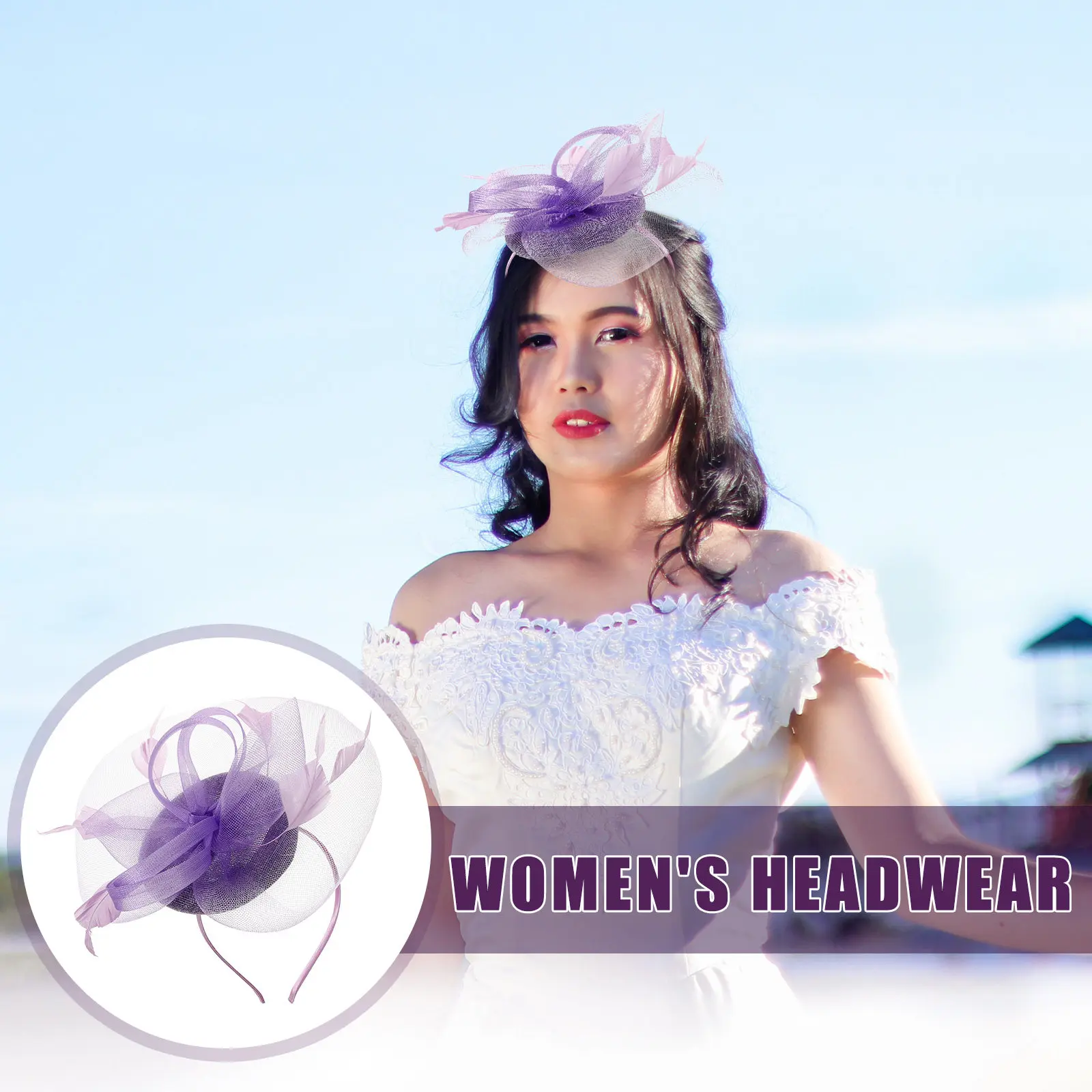 

Small Fascinator Headband with Mesh and Design Stylish Comfortable Daily Wear Party Bridal Headdress Trendy Women Hair