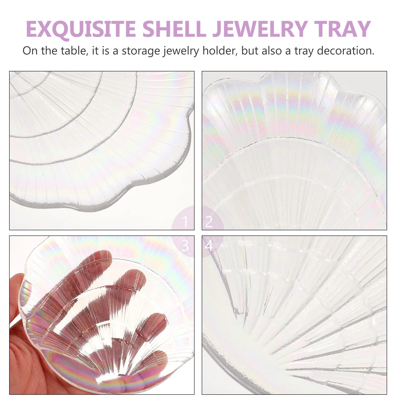 

1Pcs Shell Jewelry Organizer Tray Storage for Earrings Necklaces Bracelets Lipstick Key Holder Elegant Display