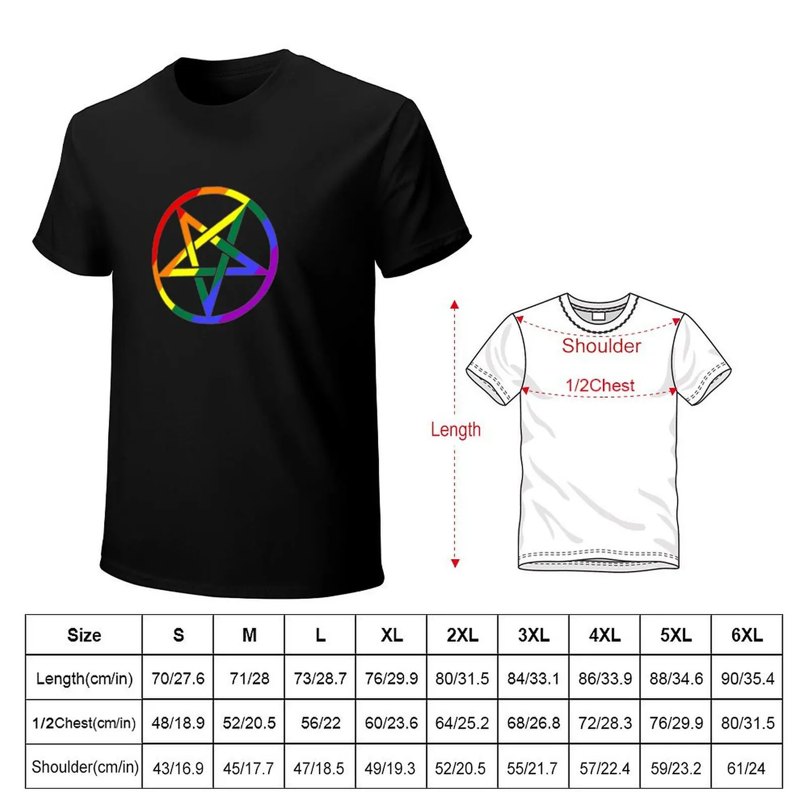 Rainbow Pentagram Santanic Symbol T-Shirt Quick Dry Sports Short Sleeve Tee