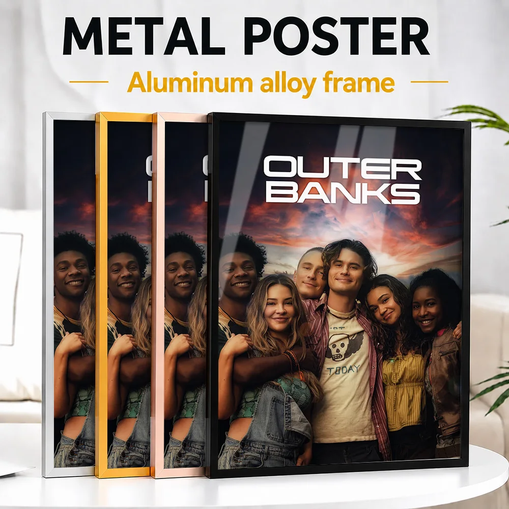Outer Banks TV Show Cast Metal Poster With Aluminum Alloy Frame Customized Photographic Wall Art For Living Room And Bedroom