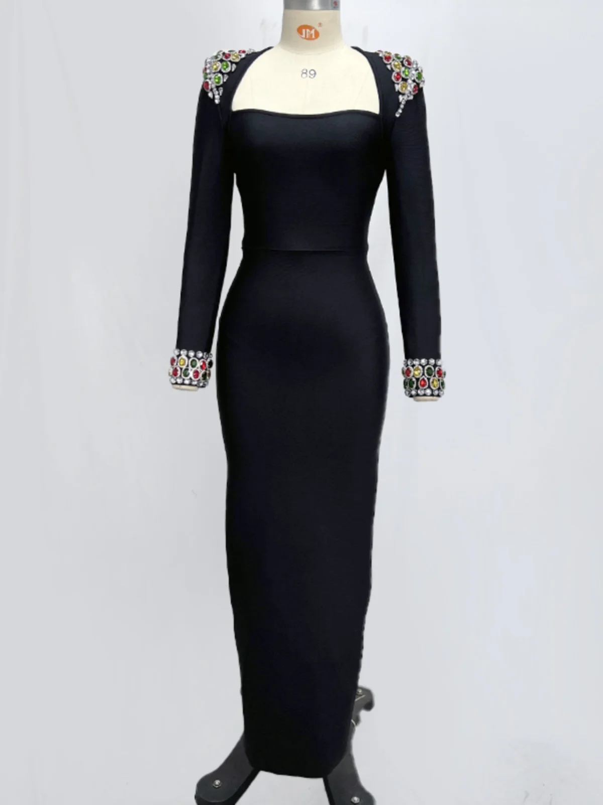 

Ele Knitted Long Sve Elastic Dr Осень Зима Faion Par Cotail Dr Полиэфирная ткань Slim Fit средней длины