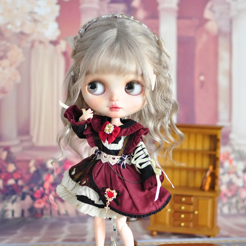 

New bjd Blythe Doll Clothes skirt set ob22 ymy23 size 1/8bjd body for Obitsu22 cotton Handmade toy gift Accessories