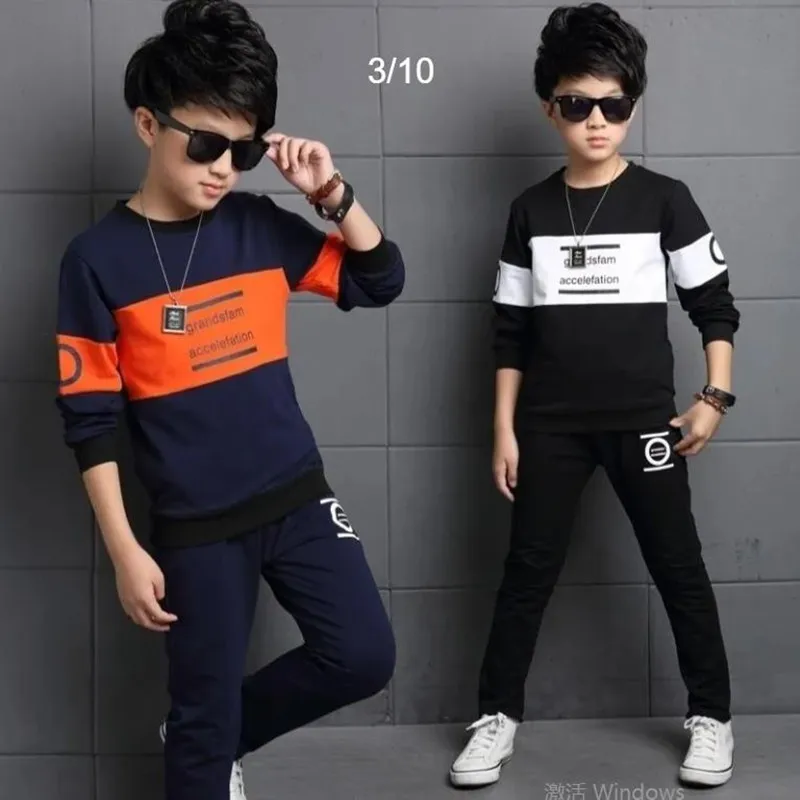 Children's Clothing Boys Set Autumn 2023 New Mid to Big Boys Autumn Children's Sports Two Piece Set Korean Edition Coat