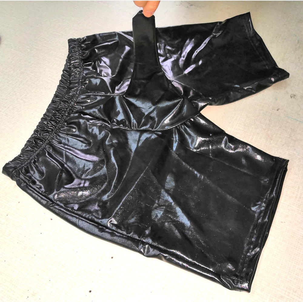 Sexy Mens lingerie Faux Leather boxers Short Pants Latex gay Costume Fetish Sexy Costume PVC sexy pants For Men ecowalson