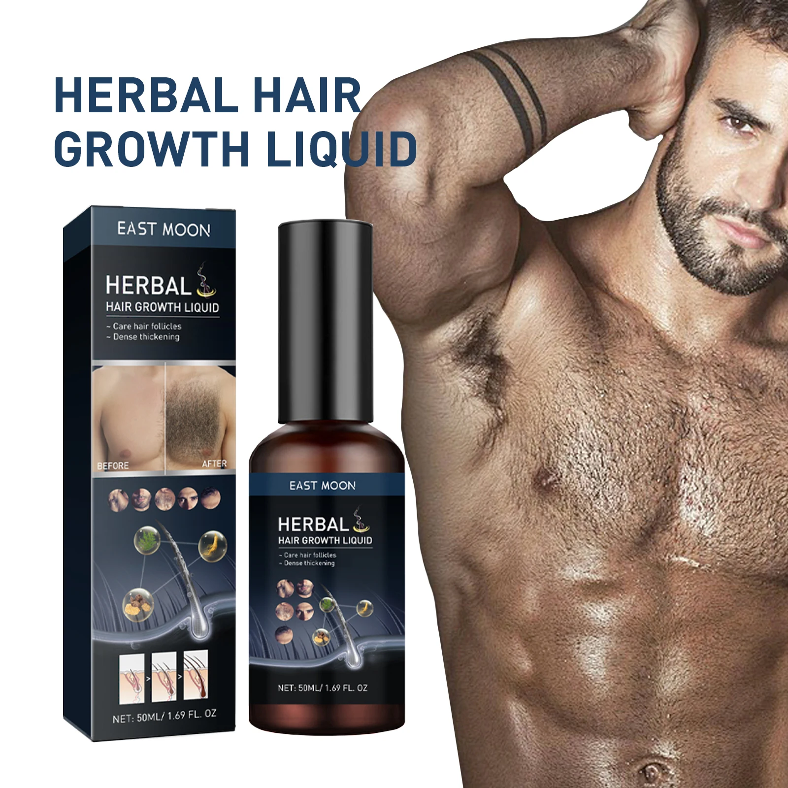 Hair Growth Liquid Chest Maintenance Baldhead Massage Glossy Treatment Improve Nourishing Repair Damaged Men Beard Essential Oil