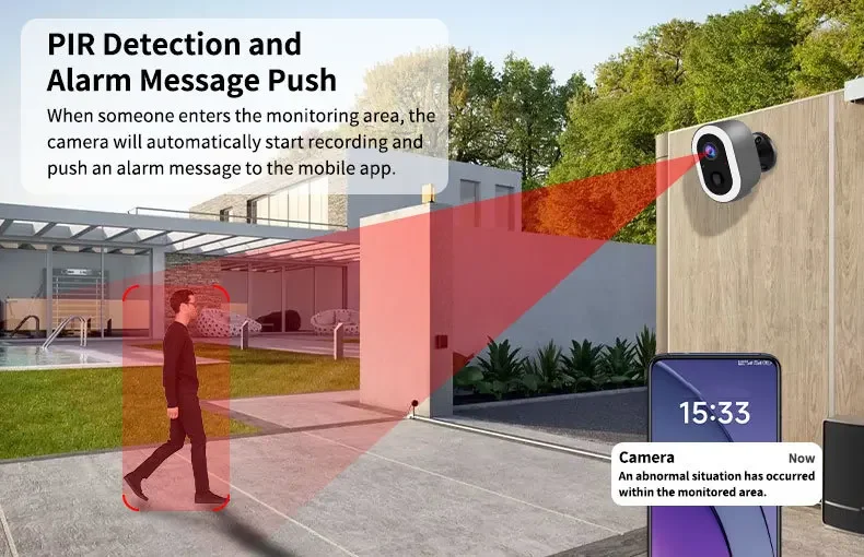 3MP Tuya الحياة الذكية بطارية تعمل بالطاقة في الهواء الطلق واي فاي مراقبة الأمن PIR كاميرا كشف الحركة للرؤية الليلية CCTV كاميرا صغيرة