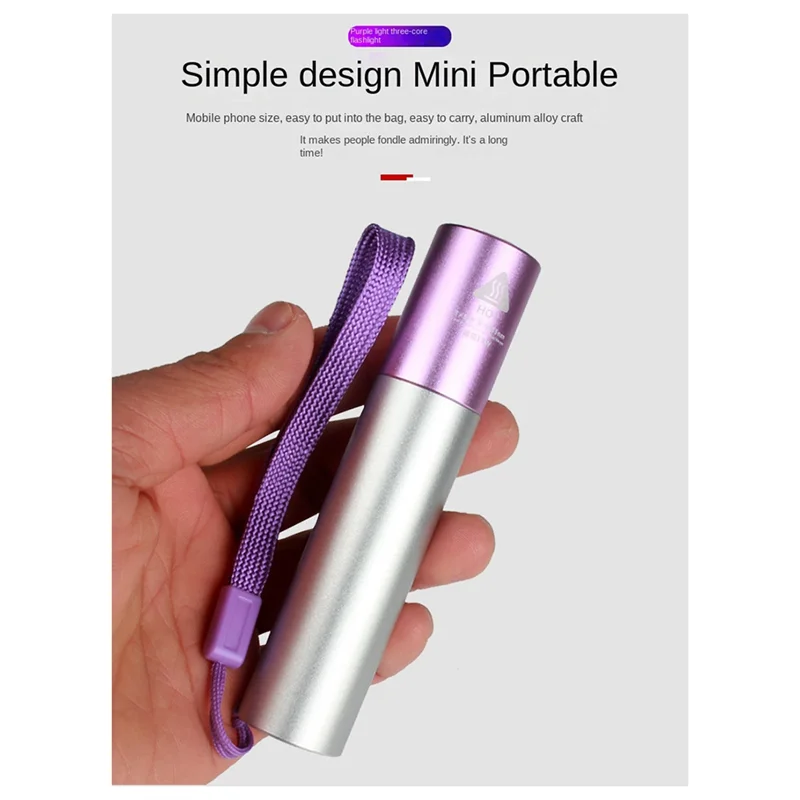 

M85K УФ светодиодный фонарик 365 Нм из алюминиевого сплава портативный УФ-фонарик перезаряжаемый зум инспекционный светильник для обнаружения домашних животных