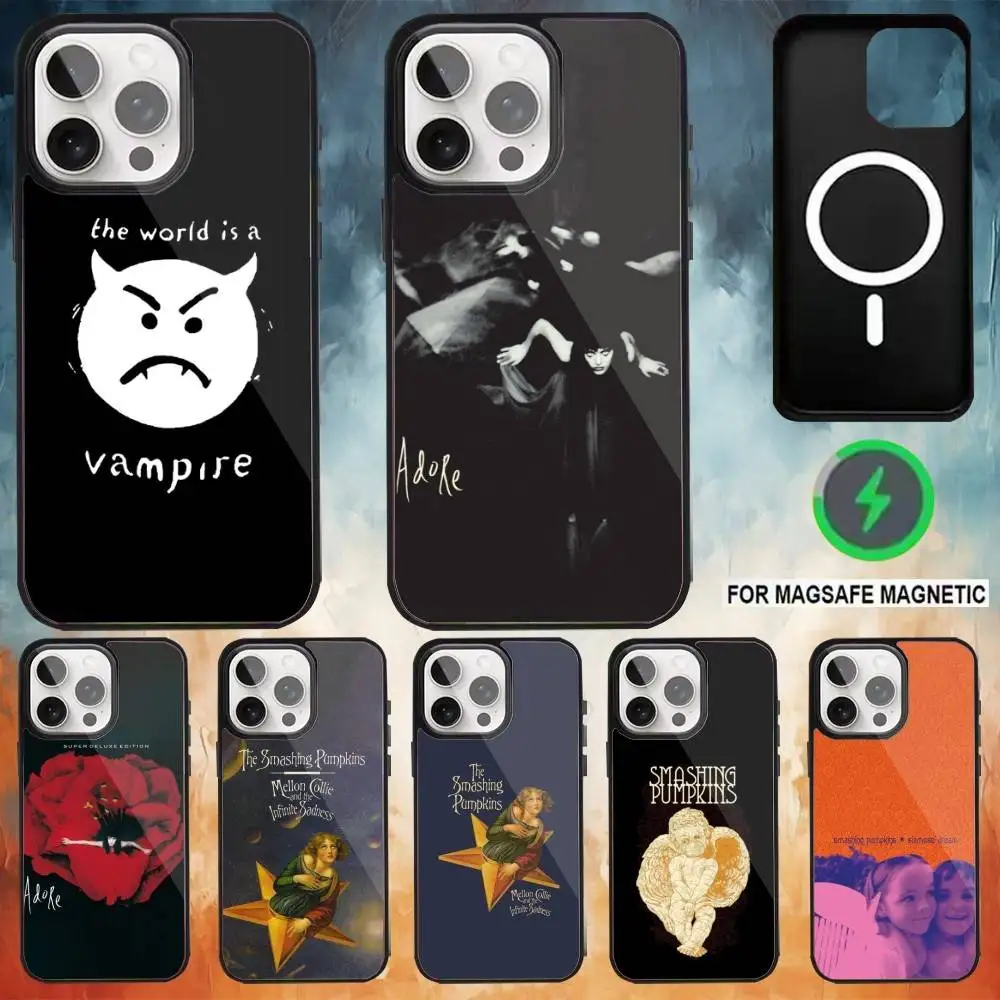 

The Smashing Pumpkins Phone Case For iPhone17,16,15,14,13,12,11 Plus,Pro Max Magnetic For Magsafe Wireless Charging