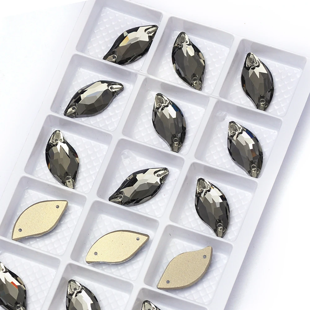 PUBRILE Schwarze Diamant-Applikationen mit aufgenähten Strasssteinen, Flache Kristallglassteine für DIY-Näharbeiten, Applikationen für Kleider, Kleidung und Taschen – Detail 9