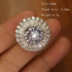 5pc/lot CZ Luxury metal buttons for clothing Cubic zirconia button clothing decoration sewing accessories