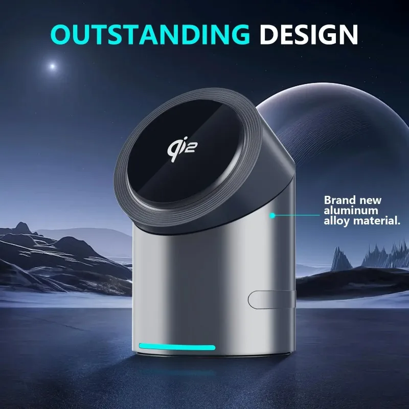 Qi2 3-in-1 Magnetic Wireless Charging Stand, Auto Rotation & Metal Body, for iPhone 16/15/14/13/12, Watch, AirPods