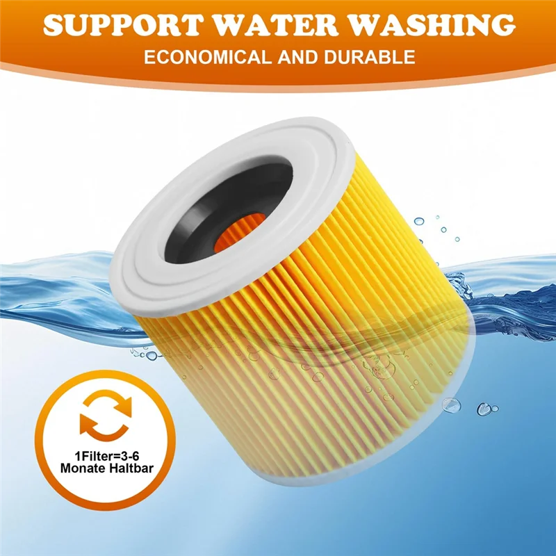 T27C لمرشحات استبدال المكنسة الكهربائية Karcher- 4 وحدات لنماذج WD3 WD2 WD1 MV3 MV2 A KNT NT SE VC/رقم الجزء 6.414-5
