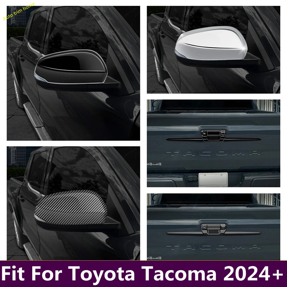 

Car Rearview Mirror Protector Cap / Rear Lid Door Tail Gate Cover Stripe Sill Trim Fit For Toyota Tacoma 2024 2025 Accessories