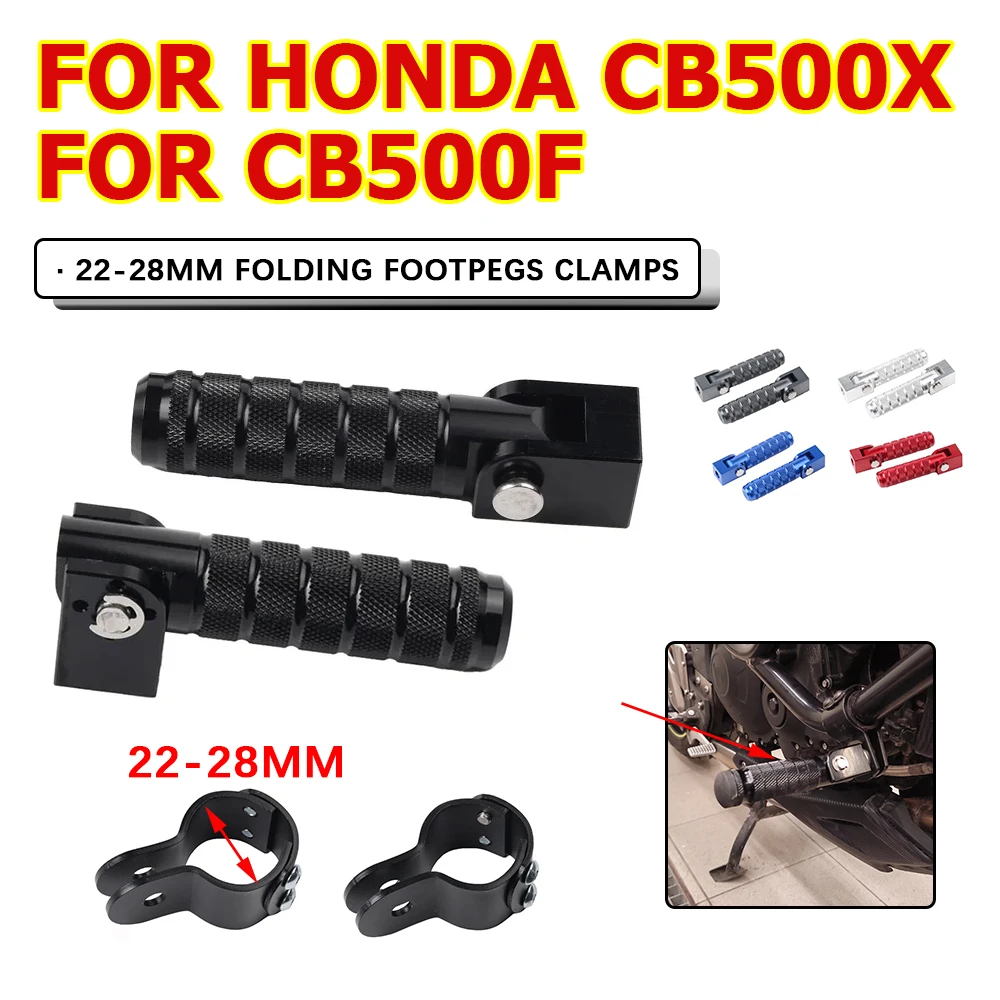 

Motorcycle Folding Foot Rests Pedal Crash Bars Clamps Footrests Footpegs For Honda CB500X CB500F CB 500X CB 500 X F CB500 X 2024