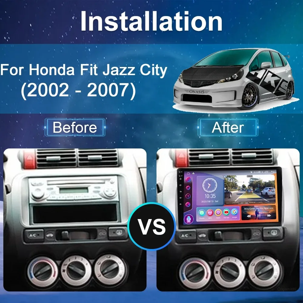 Car Stereo FM AM Radio Multimedia Video Automtive Player For Honda Fit Jazz City 2002 2003 2004 2005 2006 2007 GPS Carplay Video