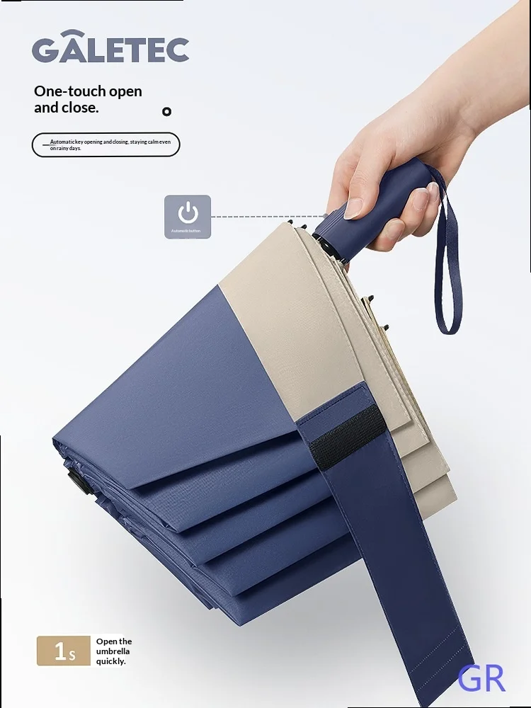 Premium Automatic Umbrella Large Thickened Reinforced Sun Rain Dual Use Foldable Student