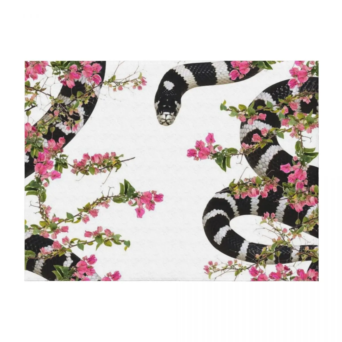 

snake floral Throw Blanket Travel for winter Shaggy wednesday Blankets