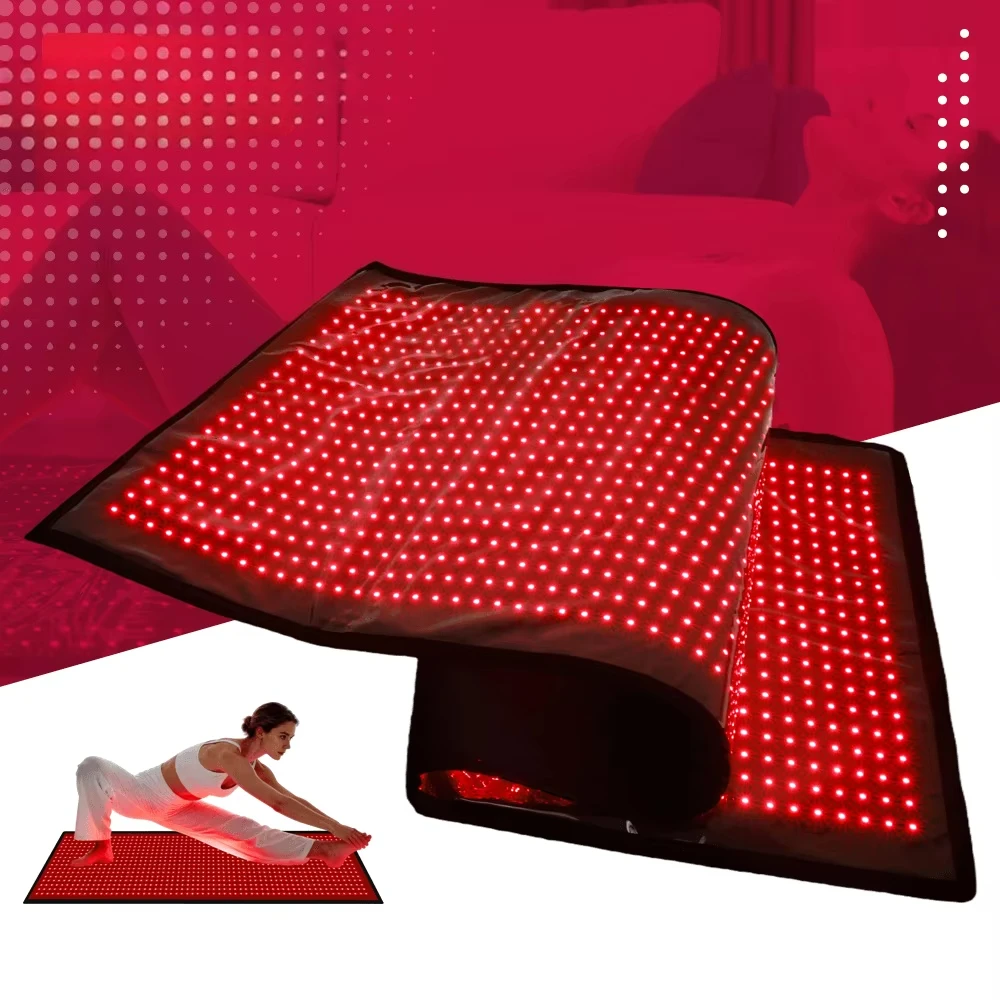 Home Use Large Size Full Body Led Red Near Infrared Photon Light Therapy Device Yoga Mat Pad 660Nm
