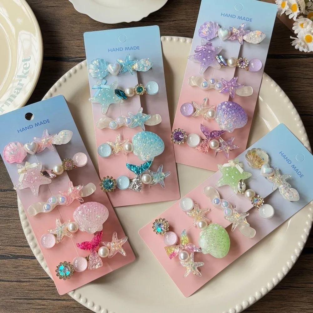 جديد كاندي كولور مقاطع الشعر الحلو حورية البحر دبابيس الشعر صدف نجم البحر مقاطع الشعر الجانبية الفتيات