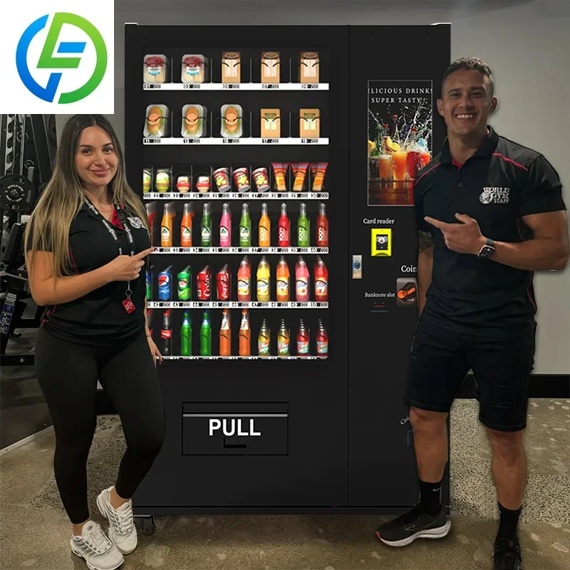 FOODLINE School Dorm Combo Vending Machine Dustproof Control Panel 24h Unattended Snack Beverage Retail Gear