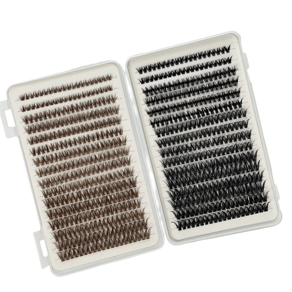 640 pcs Faux Eyelashes Cluster 40D Curled 9-16mm Mixed Natural Eyelash Extension 3D Strip Personal Eyelash Makeup Tool