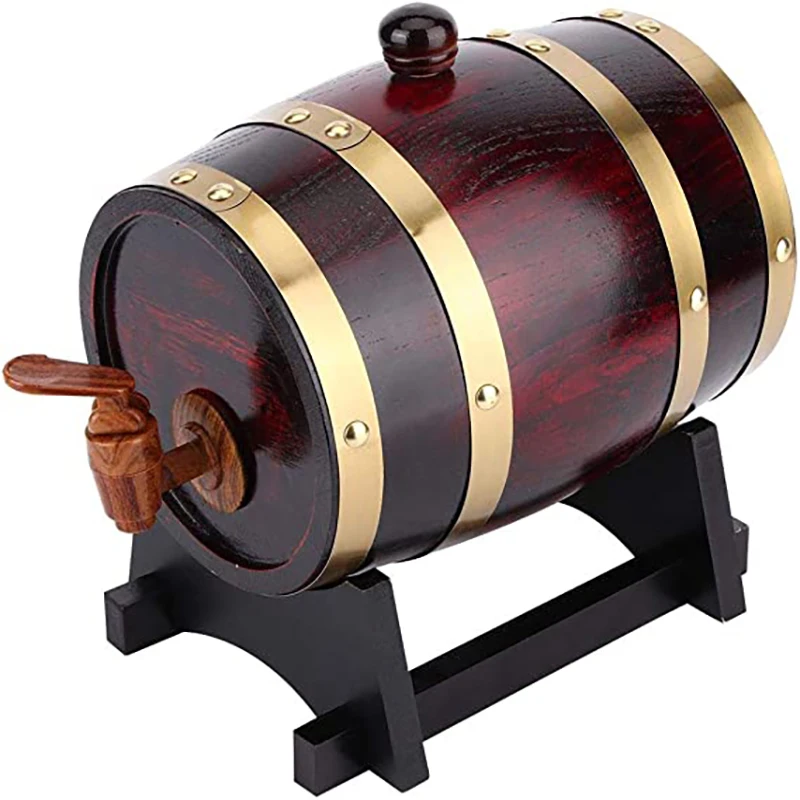 UNTIOR 1.5/3L Wood Wine Barrel Oak Beer Brewing Equipment Rum Pot Whisky Wine Bar Tools Wedding Decoration Home Brew Beer Tools